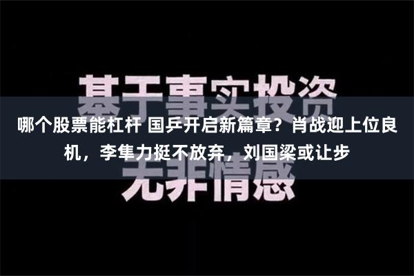 哪个股票能杠杆 国乒开启新篇章？肖战迎上位良机，李隼力挺不放弃，刘国梁或让步