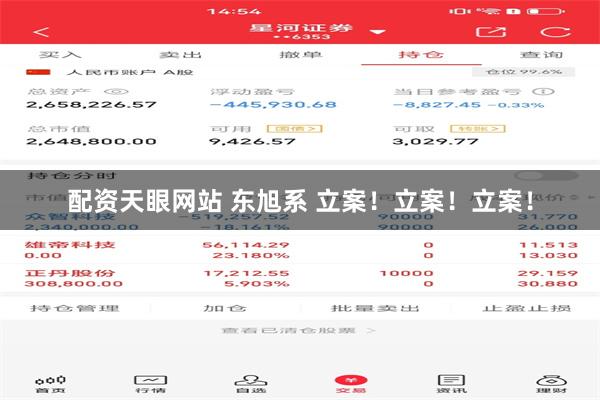 配资天眼网站 东旭系 立案！立案！立案！