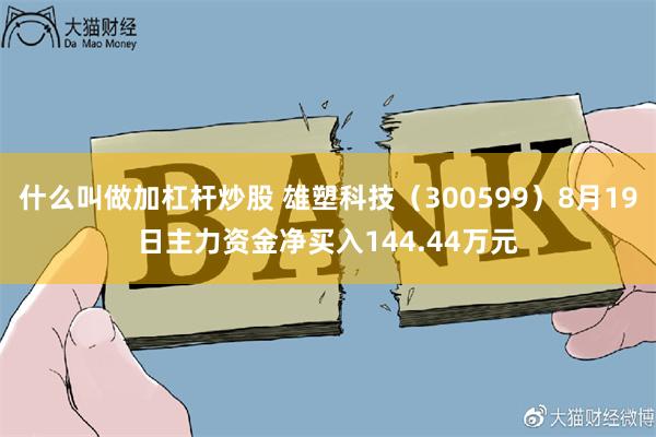 什么叫做加杠杆炒股 雄塑科技（300599）8月19日主力资金净买入144.44万元