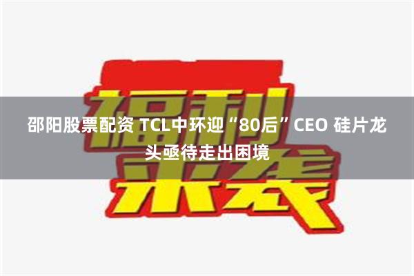 邵阳股票配资 TCL中环迎“80后”CEO 硅片龙头亟待走出困境