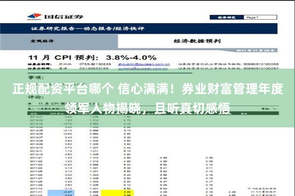 正规配资平台哪个 信心满满！券业财富管理年度领军人物揭晓，且听真切感悟